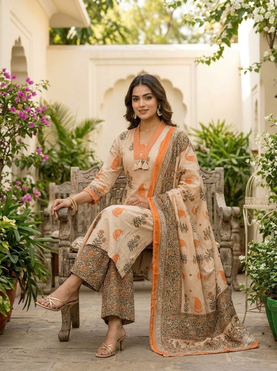 A Bloom of Grace Cotton Kurti Set