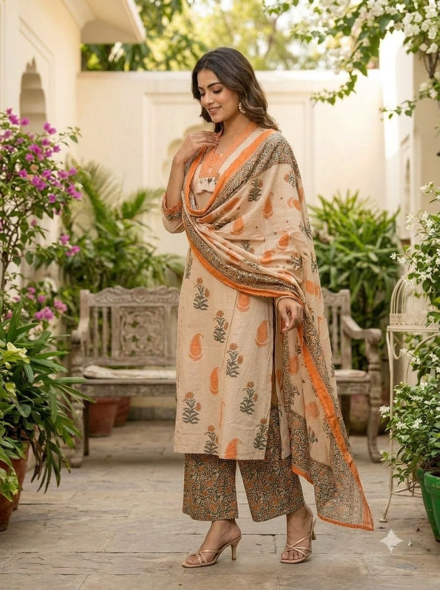 A Bloom of Grace Cotton Kurti Set