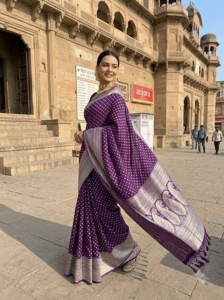 The Queen You Are Crepe Khaddi Silk Saree