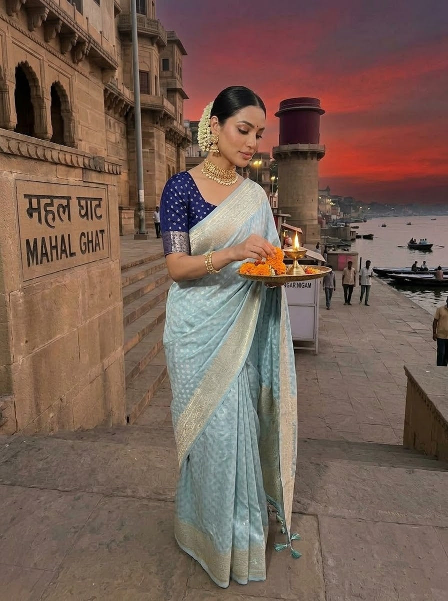 The Queen You Are Crepe Khaddi Silk Saree