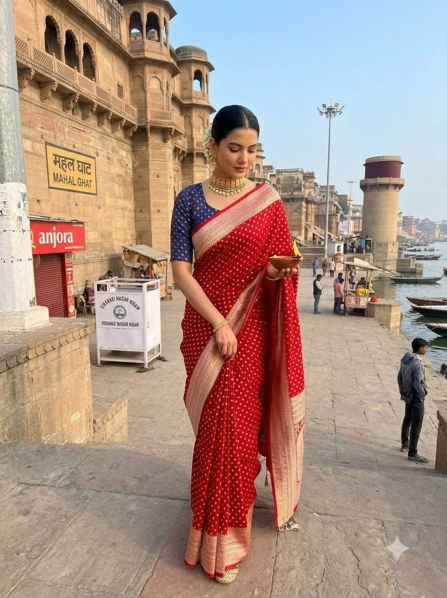 The Queen You Are Crepe Khaddi Silk Saree