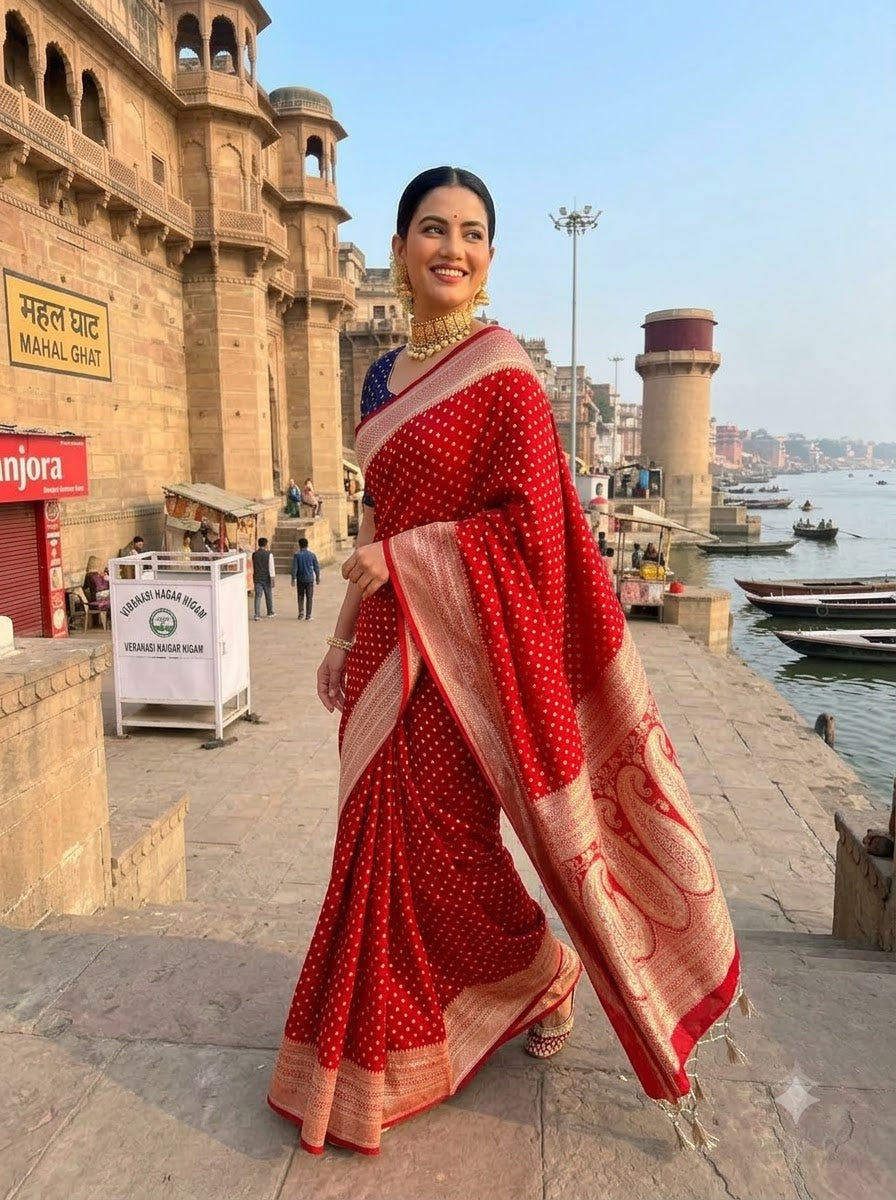 The Queen You Are Crepe Khaddi Silk Saree