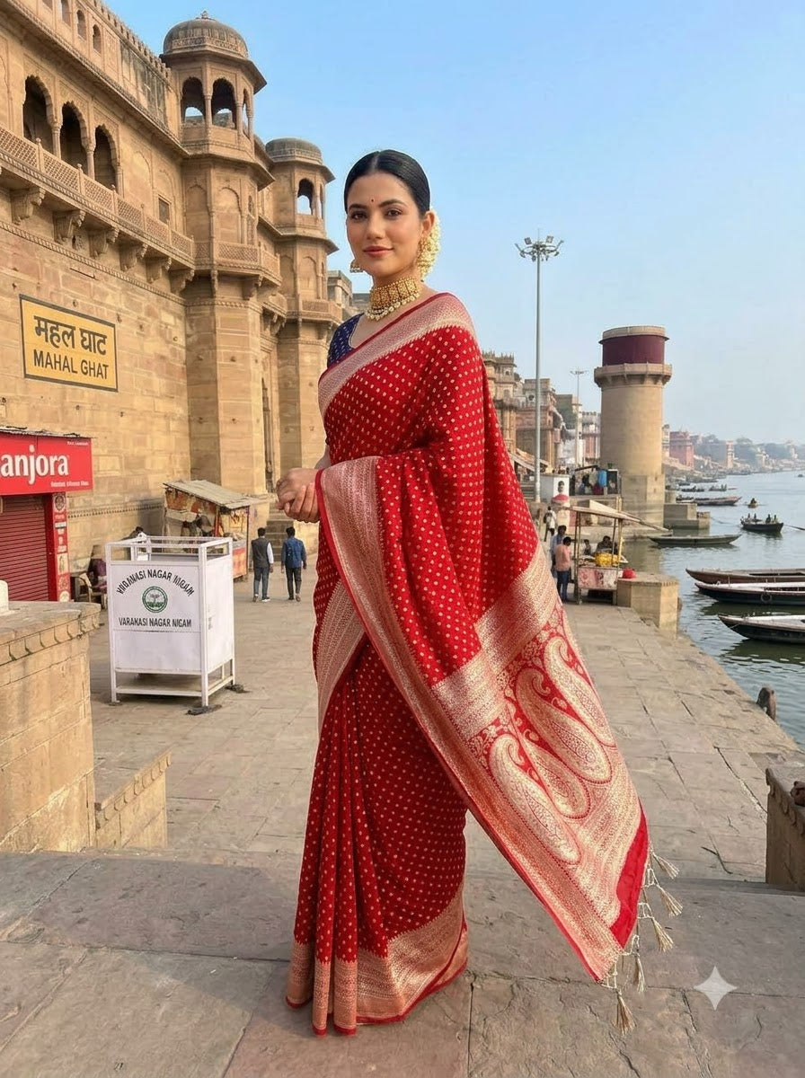 The Queen You Are Crepe Khaddi Silk Saree