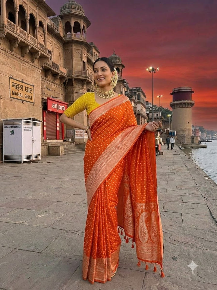 The Queen You Are Crepe Khaddi Silk Saree