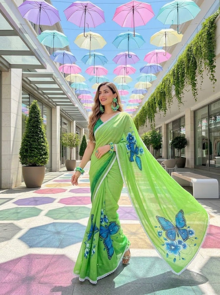 🦋 The Magic She Wears – Soft Linen Saree