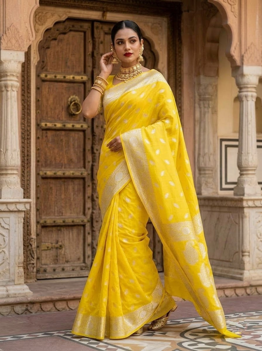 The Luxe -Semi Georgette Banarsi Saree