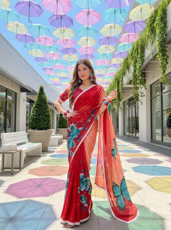 🦋 The Magic She Wears – Soft Linen Saree
