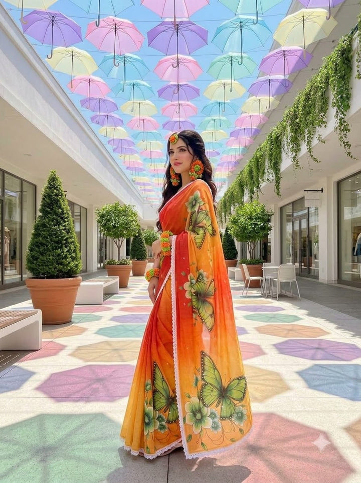 🦋 The Magic She Wears – Soft Linen Saree
