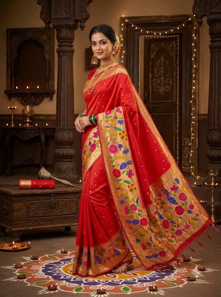 Shahi Kanjivaram Paithani Silk Saree