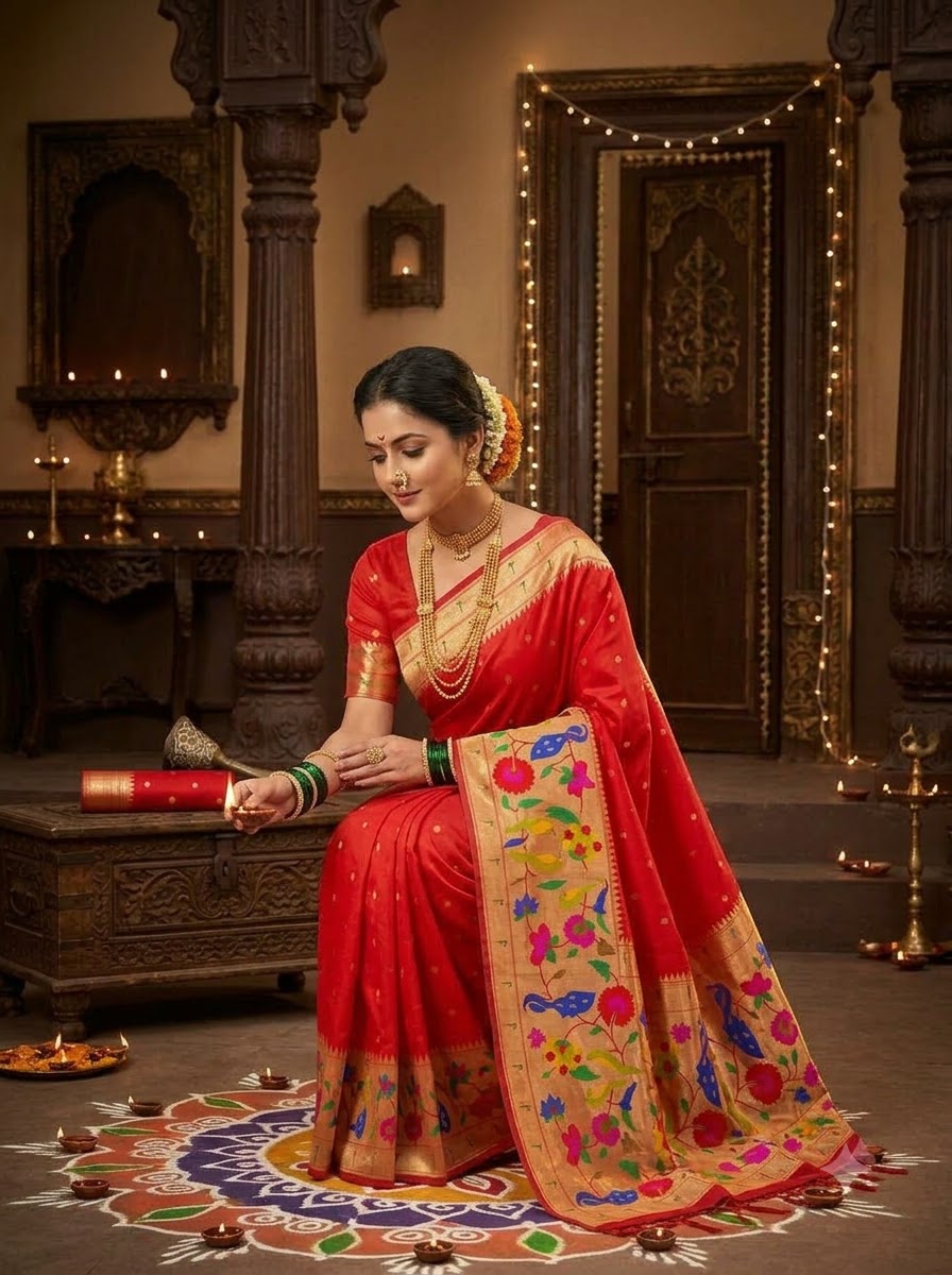 Shahi Kanjivaram Paithani Silk Saree