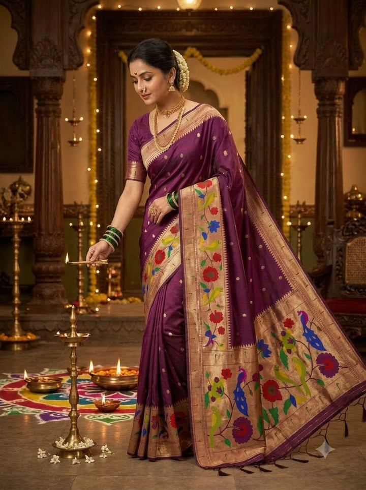 Shahi Kanjivaram Paithani Silk Saree