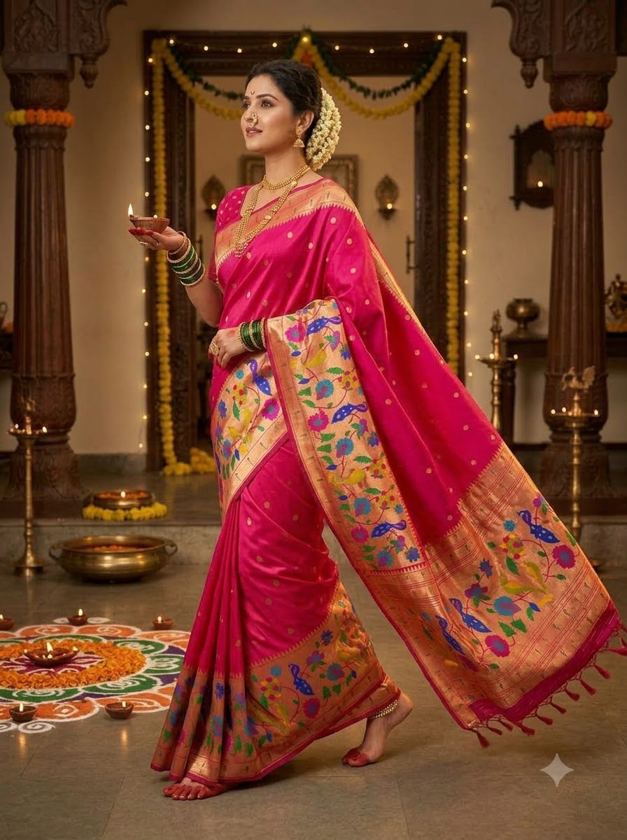 Shahi Kanjivaram Paithani Silk Saree