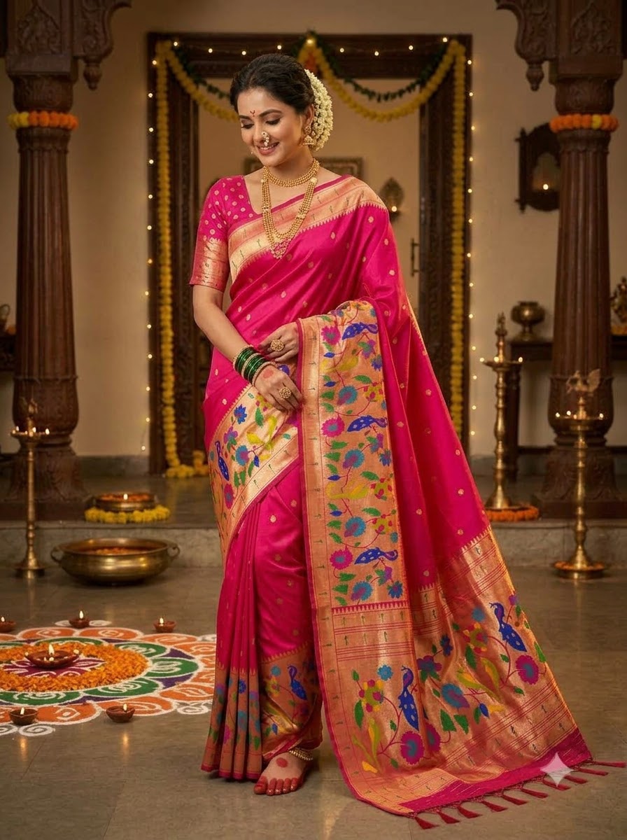 Shahi Kanjivaram Paithani Silk Saree