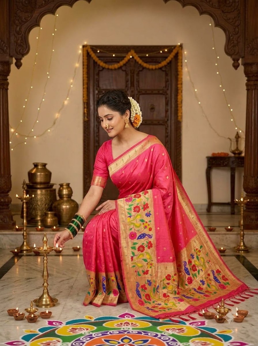 Shahi Kanjivaram Paithani Silk Saree