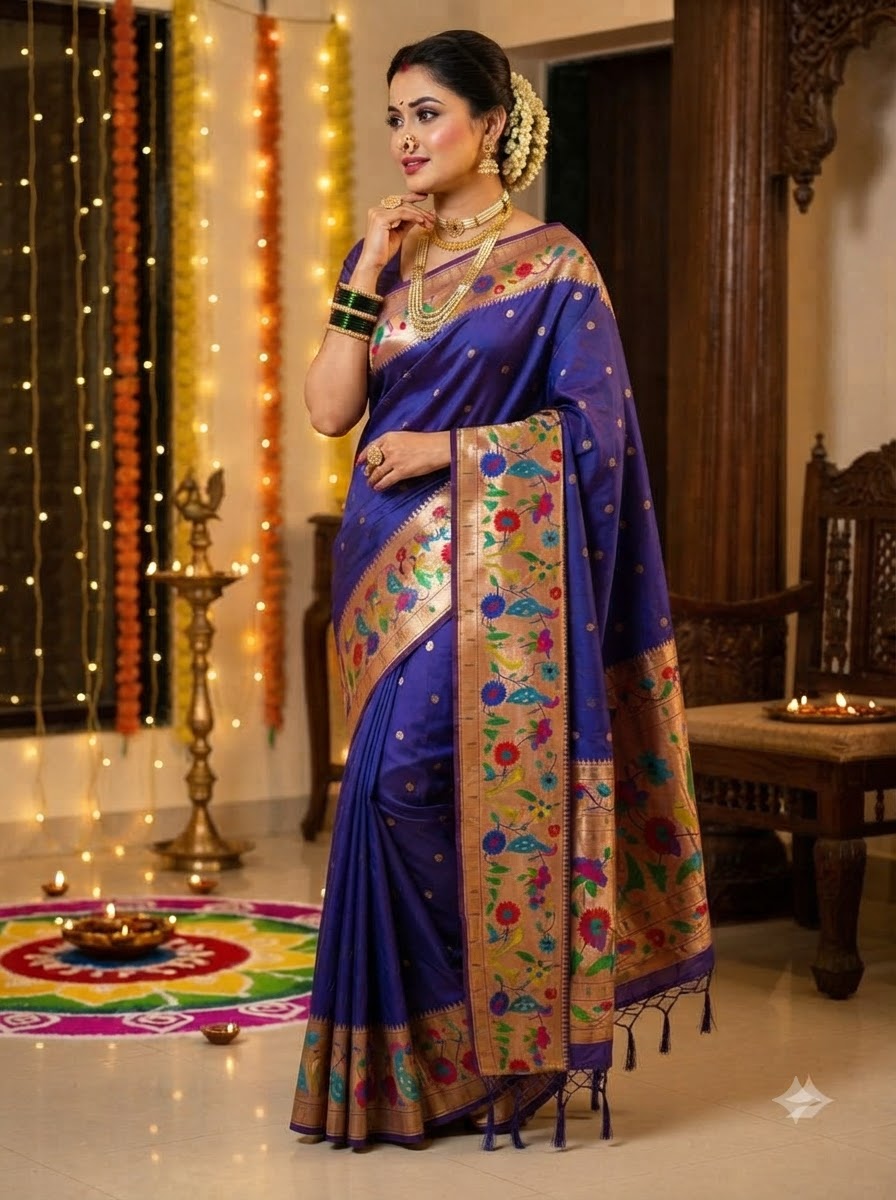 Shahi Kanjivaram Paithani Silk Saree