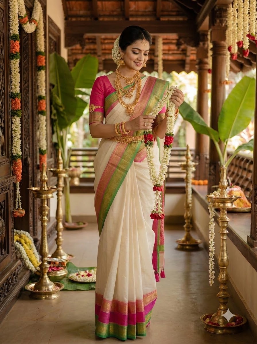 Shwetambari White Cotton Saree