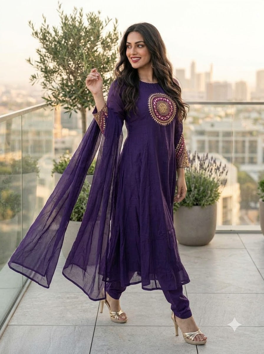 Sky Serenity Cotton Kurti Set