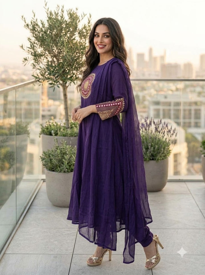 Sky Serenity Cotton Kurti Set