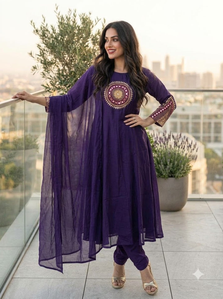 Sky Serenity Cotton Kurti Set