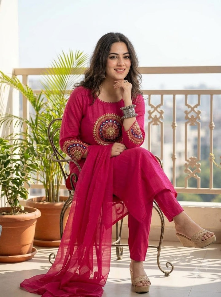 Sky Serenity Cotton Kurti Set