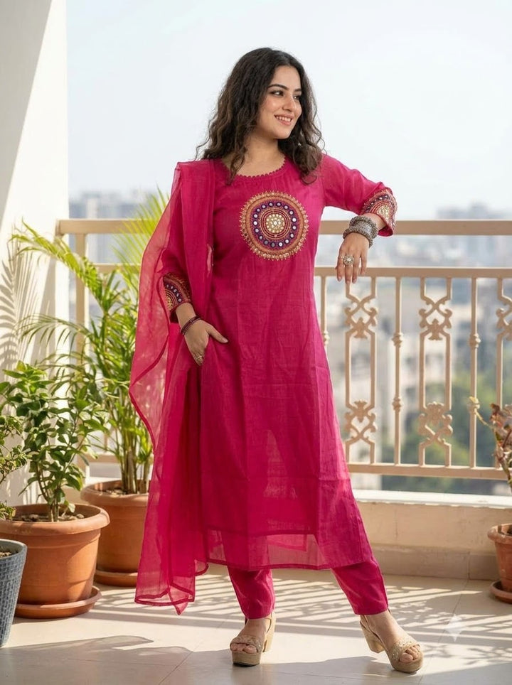 Sky Serenity Cotton Kurti Set