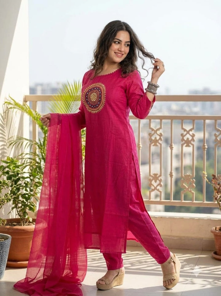 Sky Serenity Cotton Kurti Set