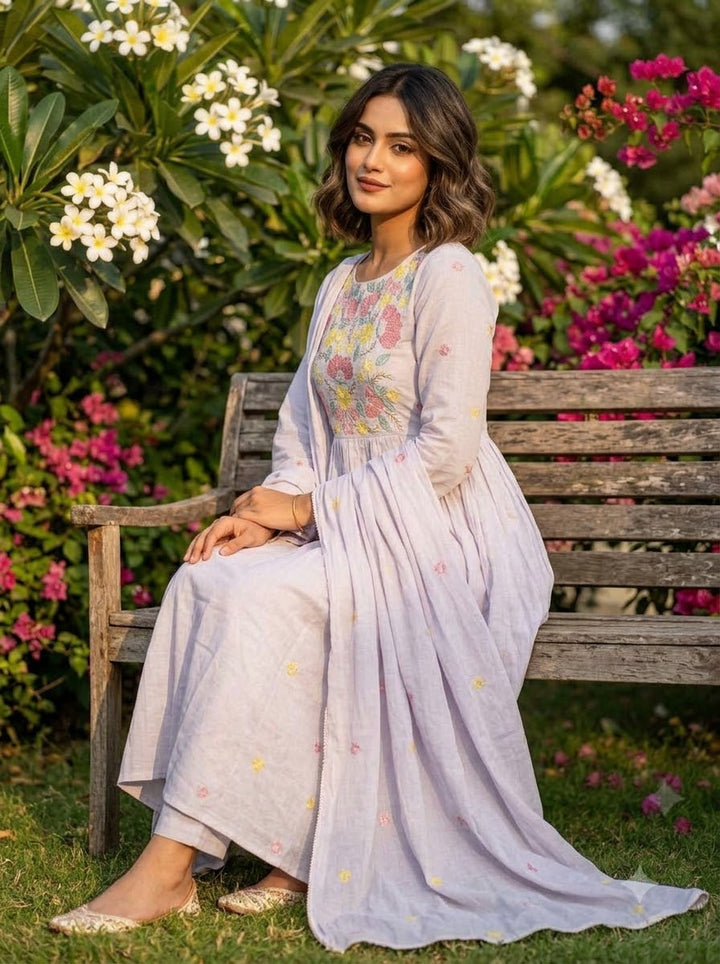 Stellar Sky Cotton Kurti Set