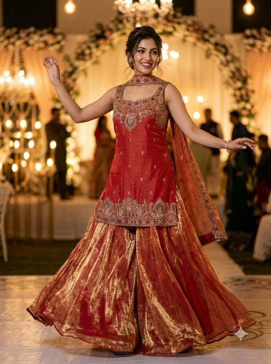 Heavenly Haze Designer Sharara Set