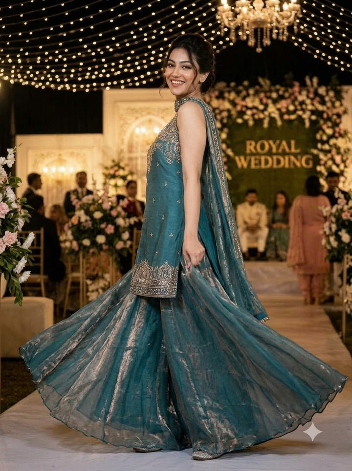 Heavenly Haze Designer Sharara Set