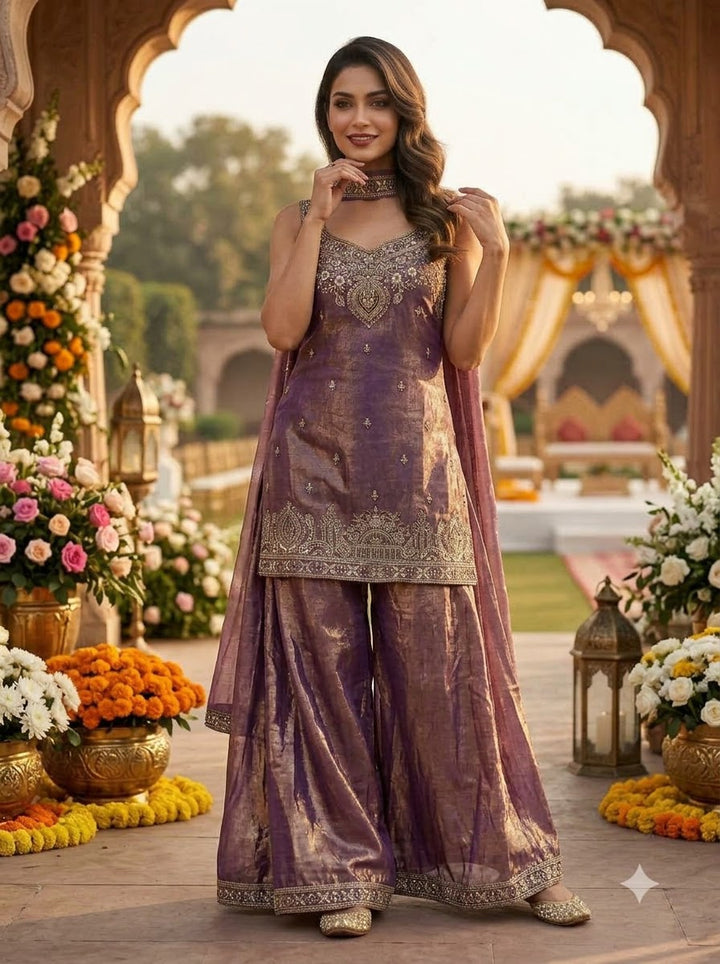 Heavenly Haze Designer Sharara Set