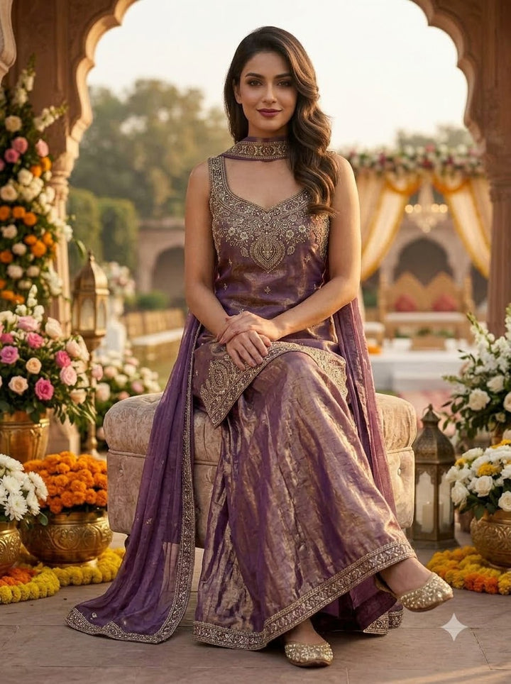 Heavenly Haze Designer Sharara Set
