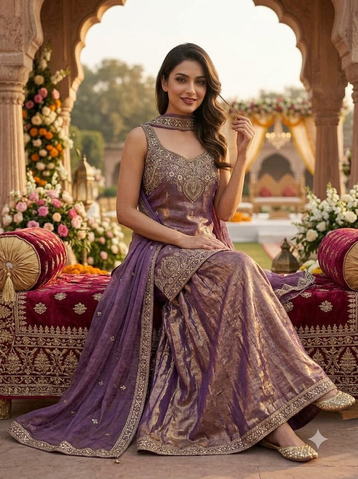 Heavenly Haze Designer Sharara Set