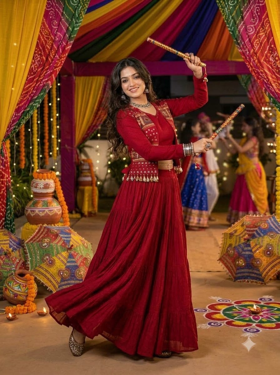 Rang Ki Roshni Cotton Mirror Work Lehenga