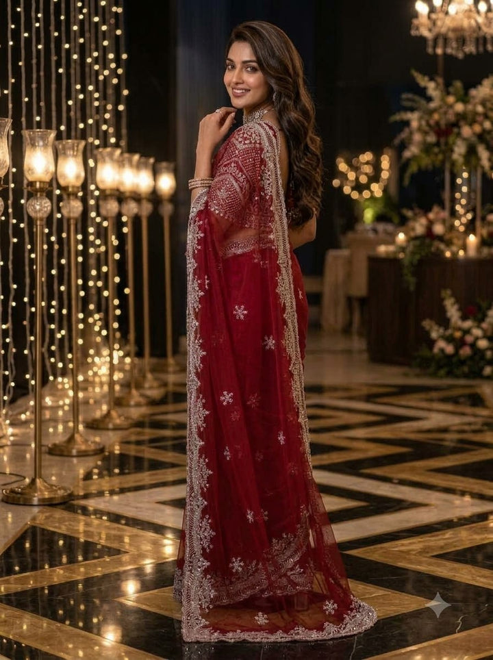 Afterglow Drape Net Saree