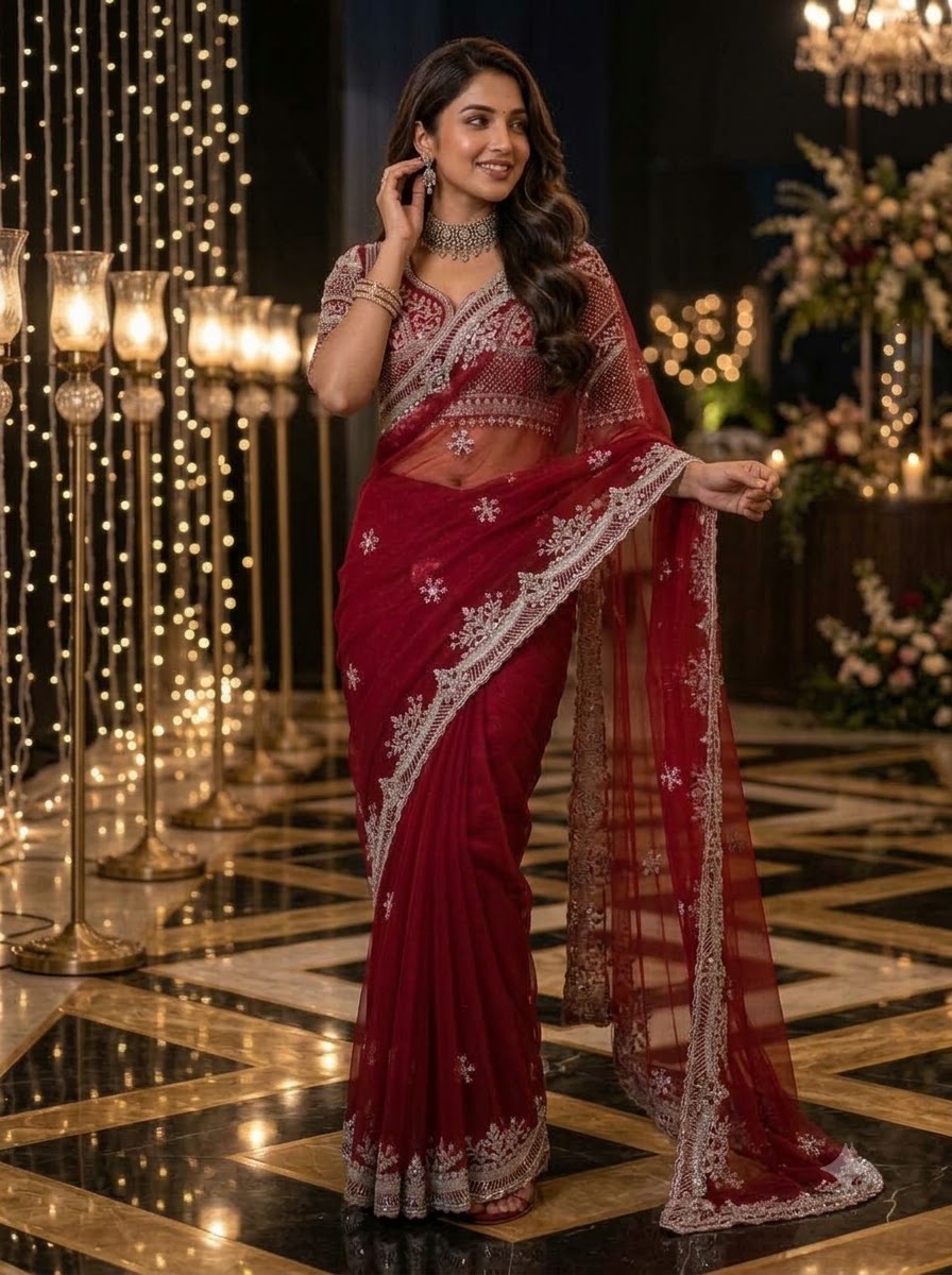 Afterglow Drape Net Saree