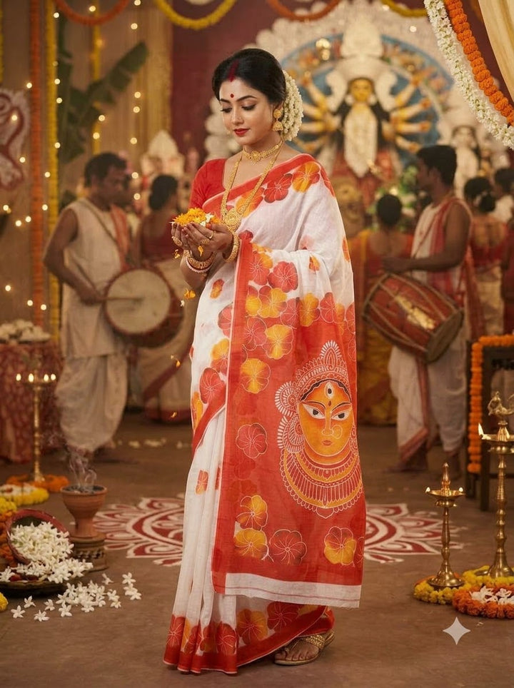 Shakti & Shringar Soft Linen Printed Saree