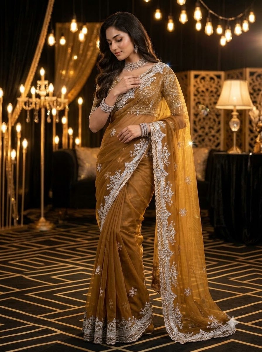 Afterglow Drape Net Saree