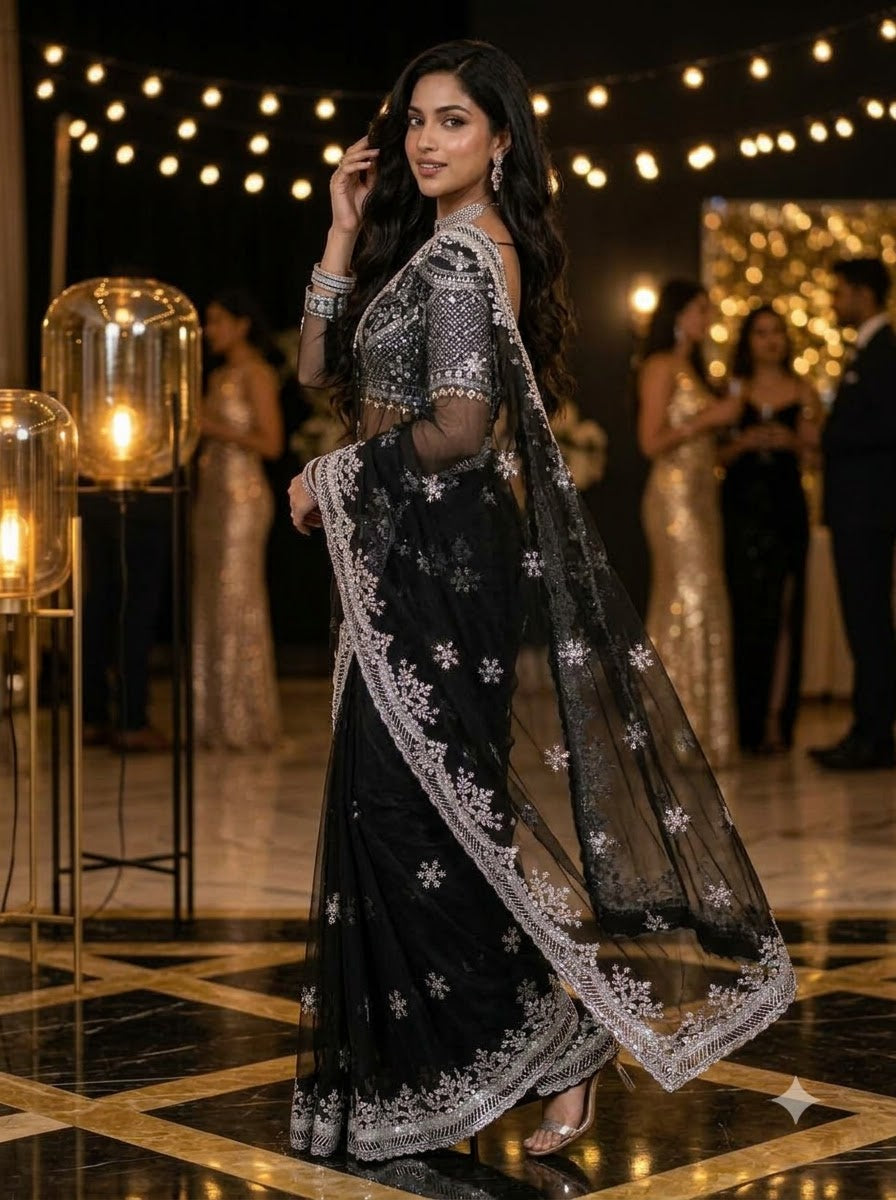 Afterglow Drape Net Saree