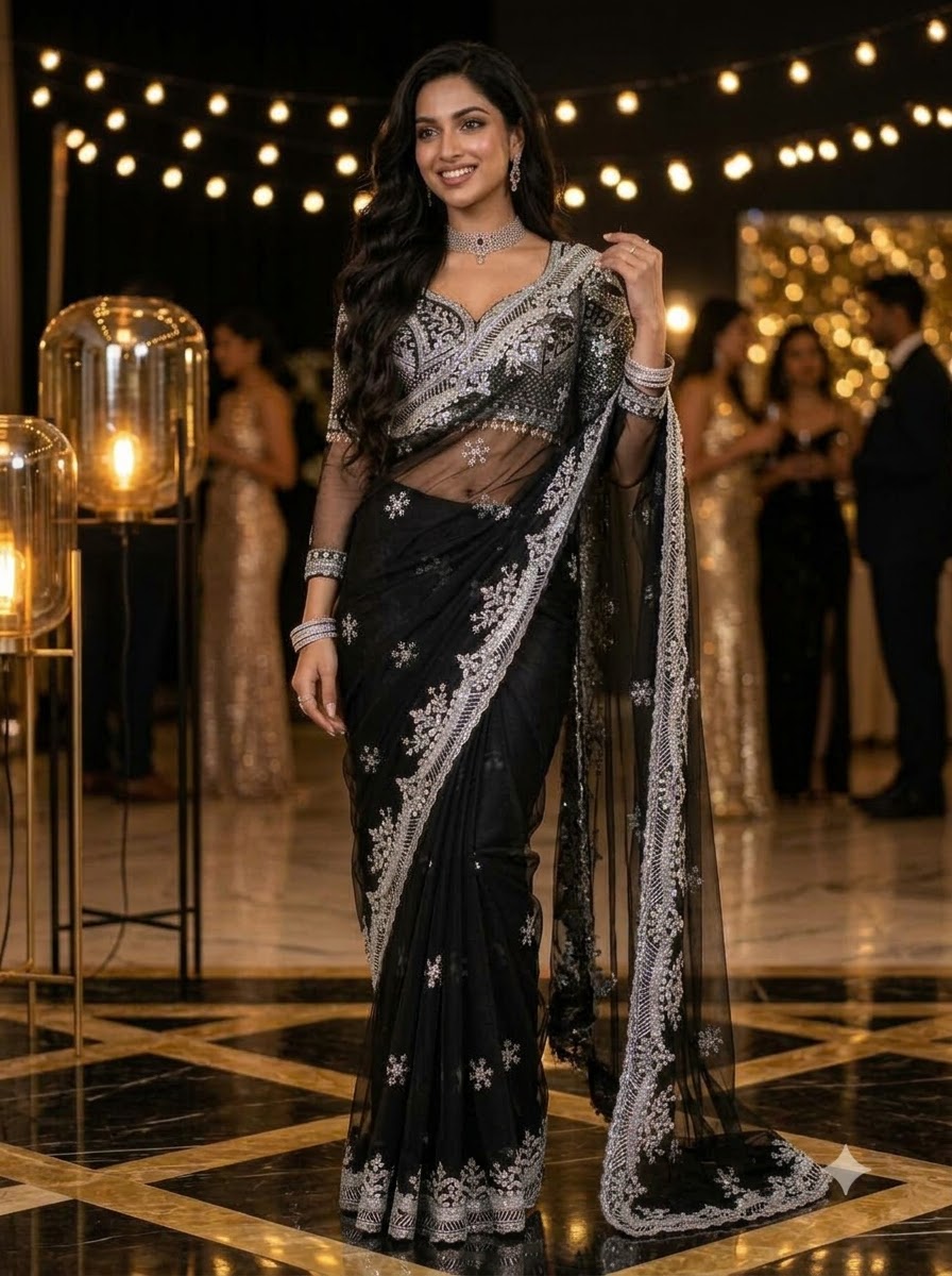 Afterglow Drape Net Saree