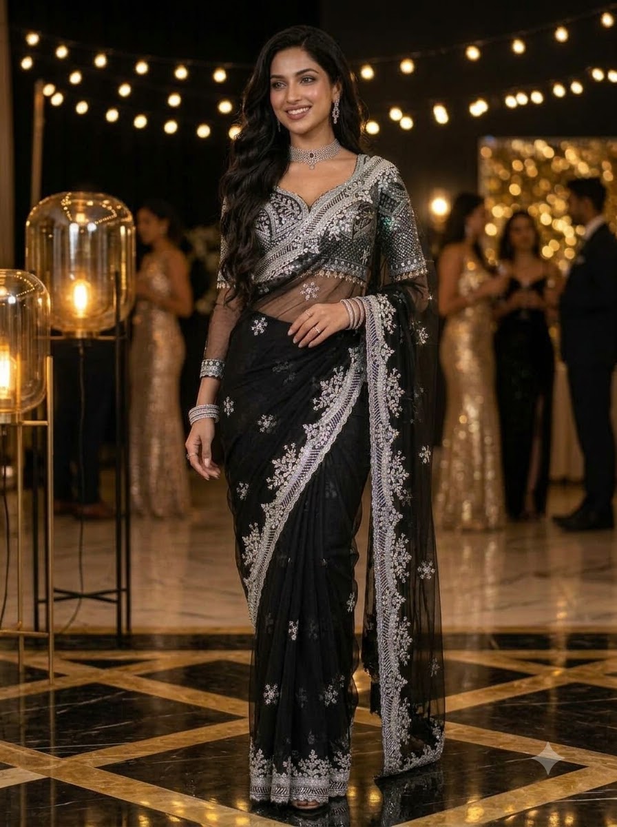 Afterglow Drape Net Saree