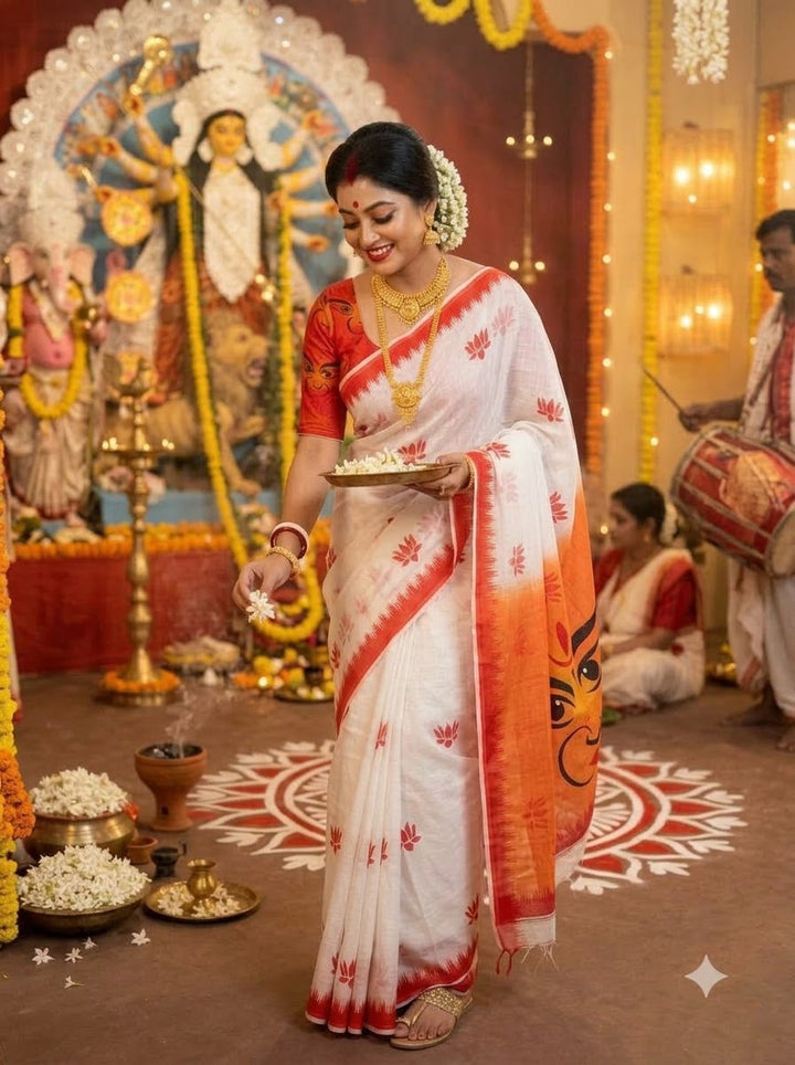 Shakti & Shringar Soft Linen Printed Saree