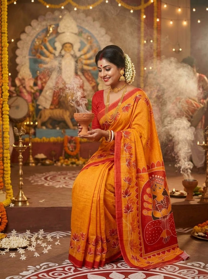 Shakti & Shringar Soft Linen Printed Saree