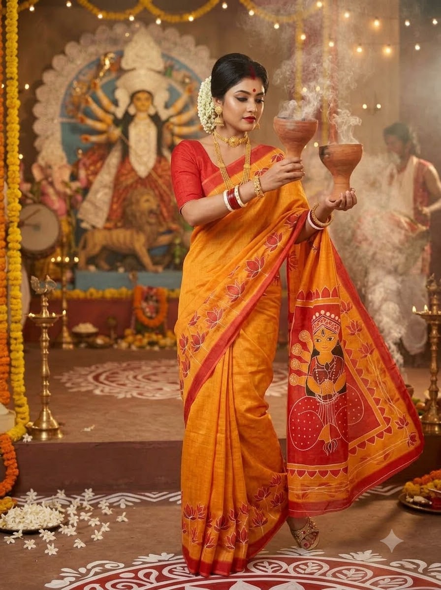 Shakti & Shringar Soft Linen Printed Saree