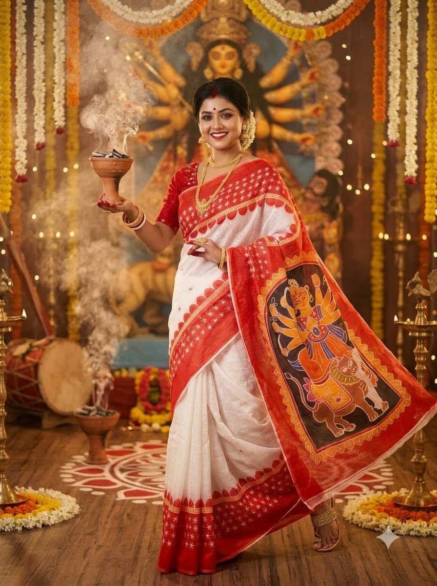 Shakti & Shringar Soft Linen Printed Saree
