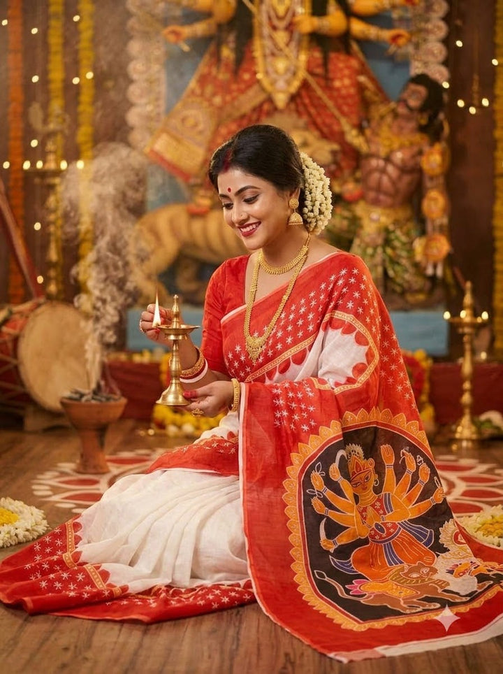 Shakti & Shringar Soft Linen Printed Saree