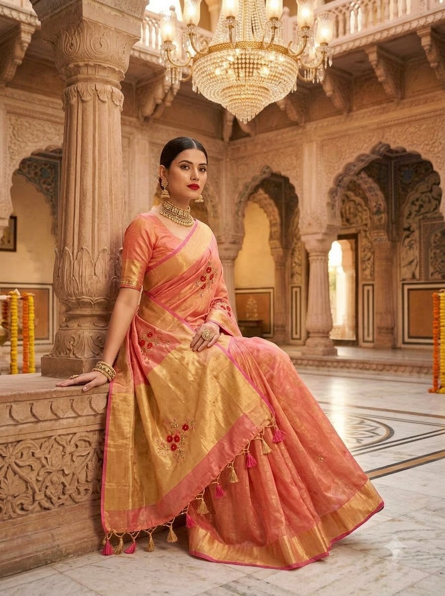 The Fabric Of Dreams (Pure Tissue Linen Saree)