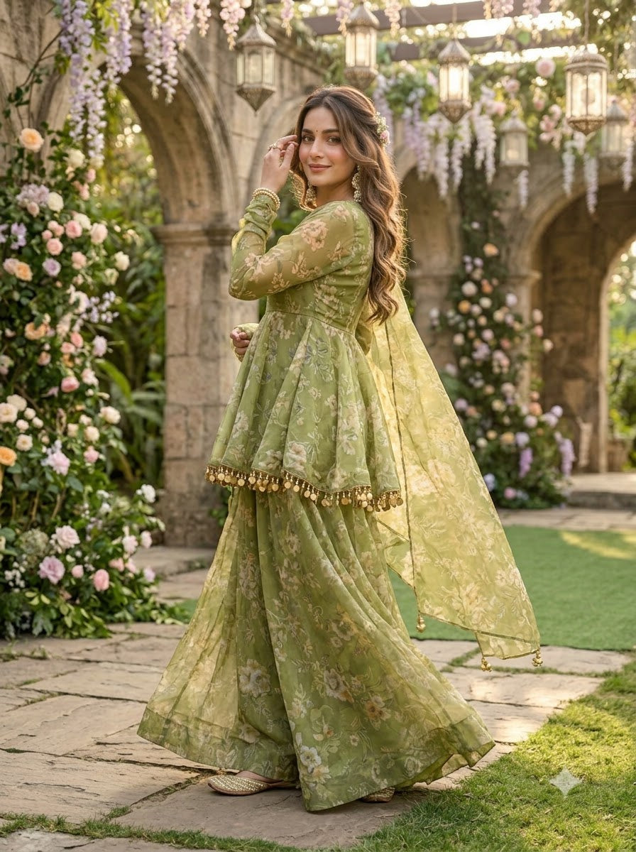 The Romance of Bloom Designer Sharara Set
