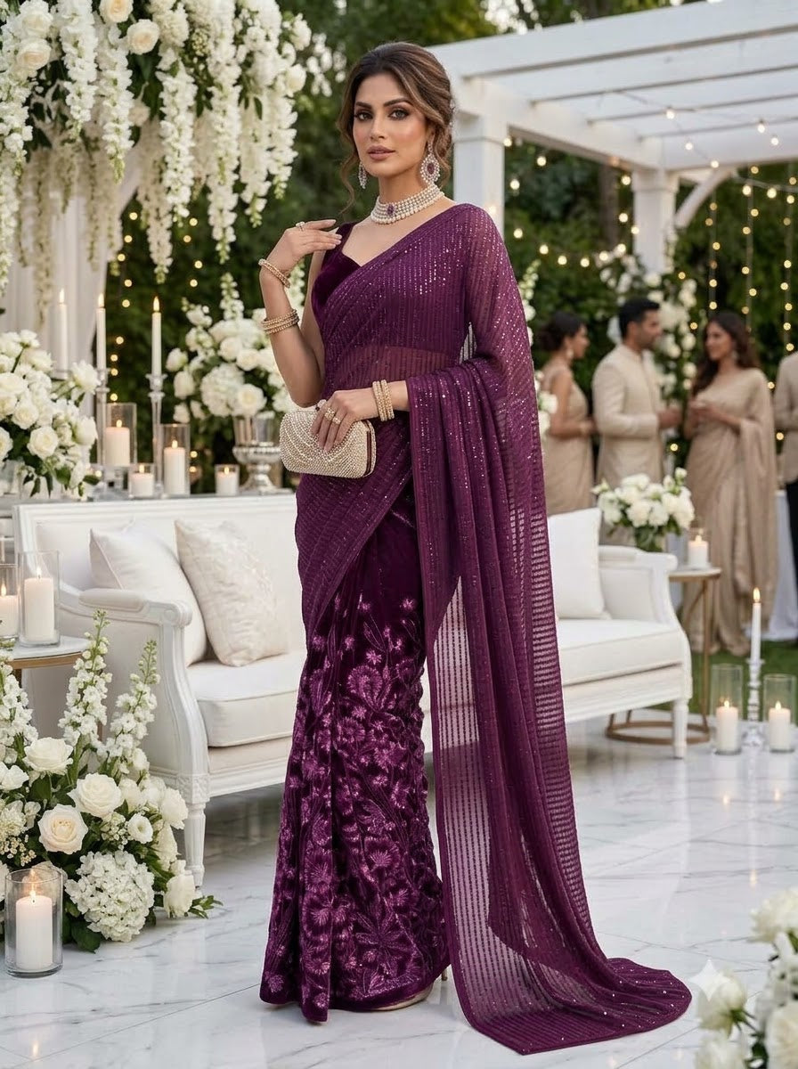 Romance Royale Georgette Silk Saree