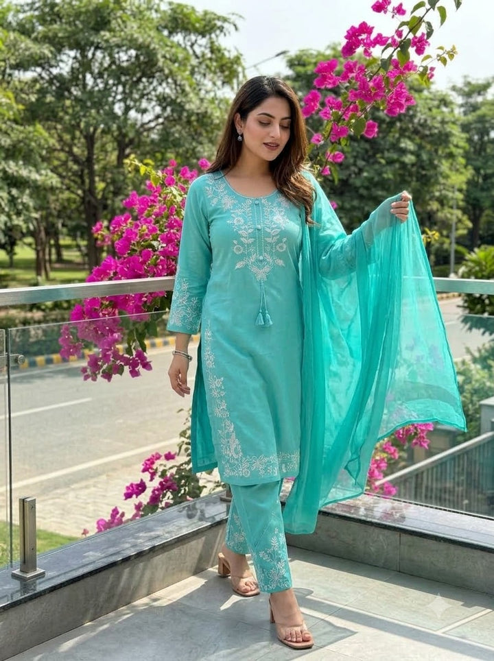 Pretty Petal Cotton Kurti Set