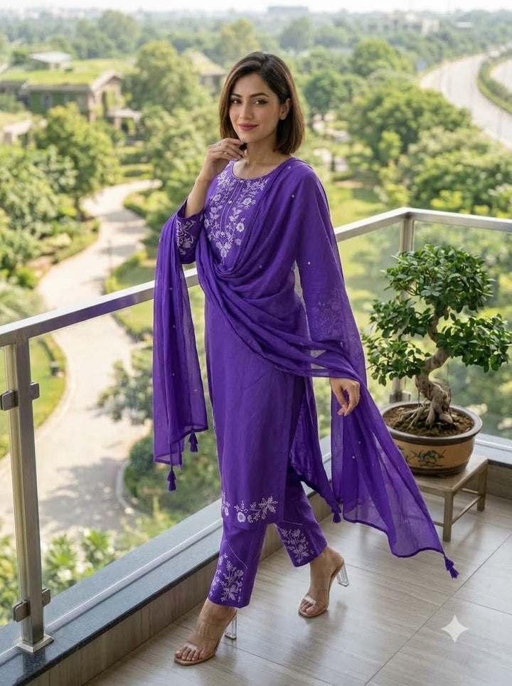 Pretty Petal Cotton Kurti Set